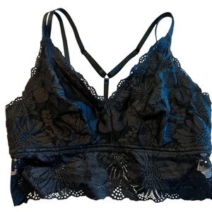 Aerie Black and Blue Lace Bralette